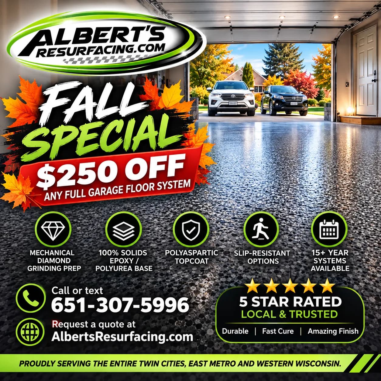 $250 Off Garage Floor Coatings This Fall in the Twin Cities