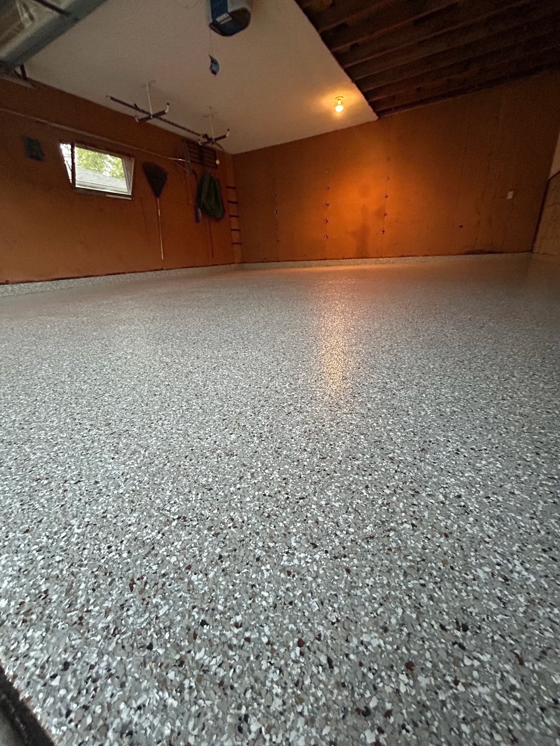 Gallery photos for Worn Out Garage Floor Gets a Full Flake Polyurea Coating: Image #1