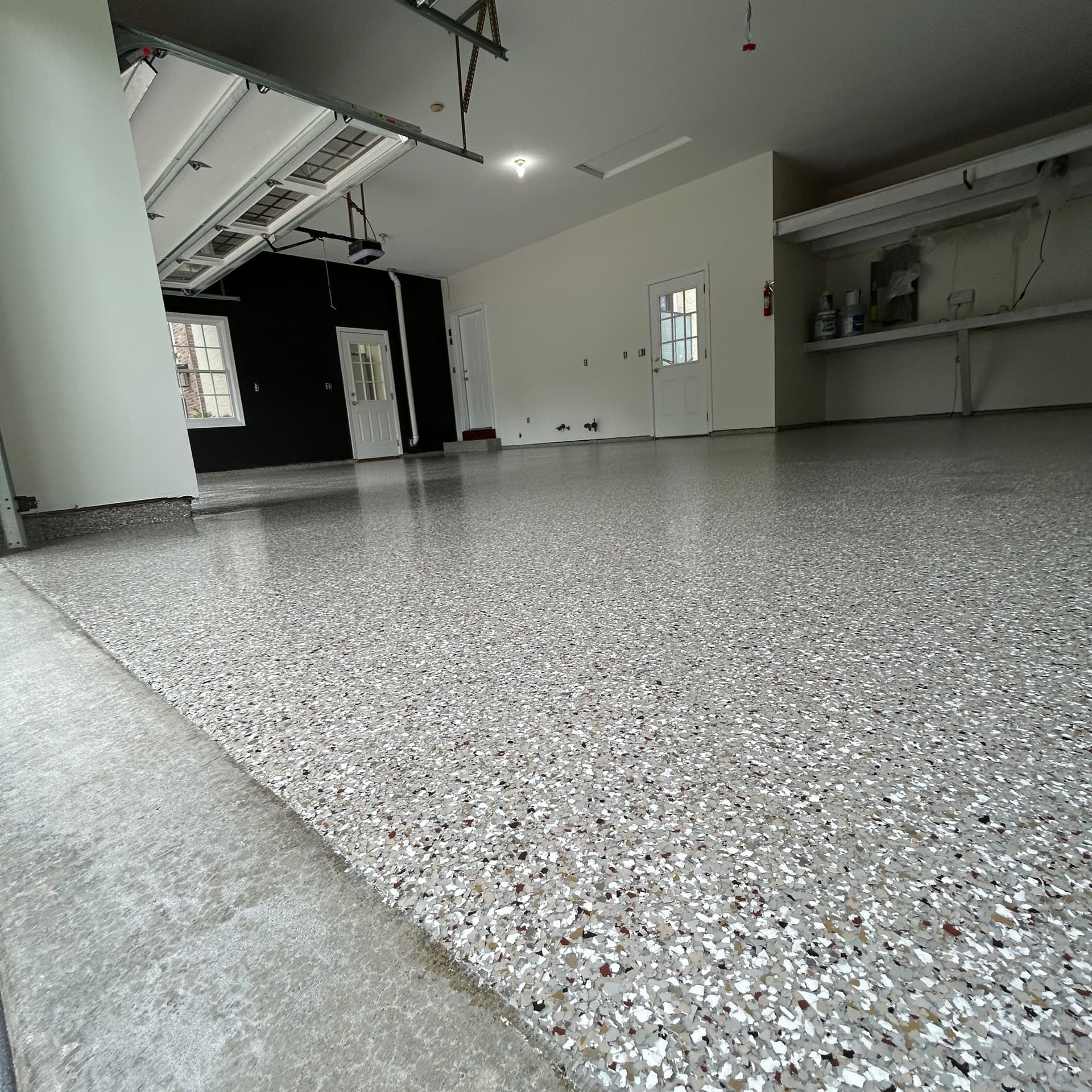 Gallery photos for Full Flake Garage Floor Coating in Creekbed Finish: Image #1